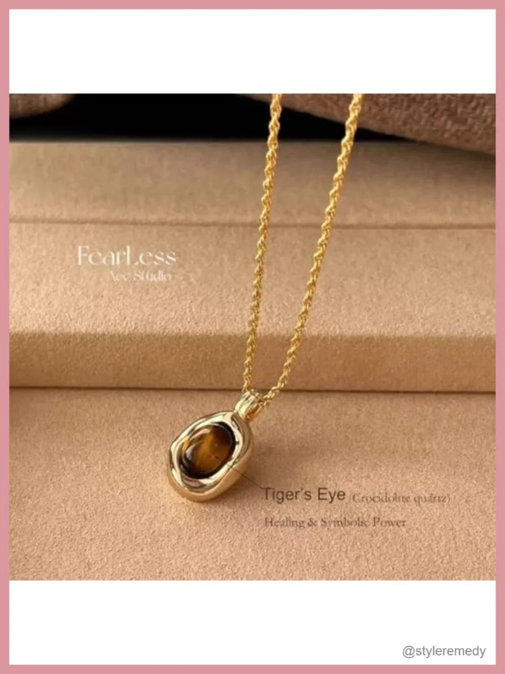 Bohemian Layered Necklace Set with Tiger's Eye and 14K Gold-Tone Chain